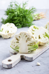 Fresh organic cauliflower on cutting board © istetiana