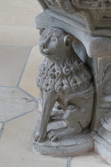 Stone Lion Statue in Ancient Church