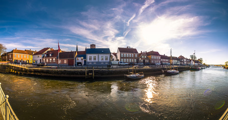 Ribe, Denmark - April 30, 2017: Old Town of Ribe - obrazy, fototapety, plakaty
