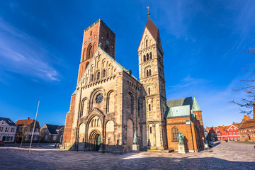 Ribe, Denmark - April 30, 2017: Cathedral of Ribe - obrazy, fototapety, plakaty