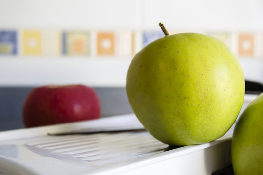 manzanas y mandolina