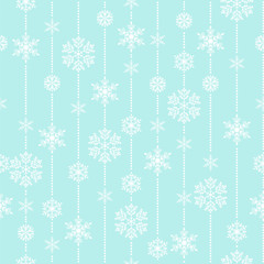 Snowflake vector seamless pattern.