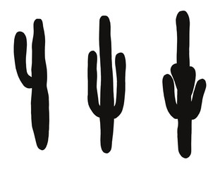 Big cactus vector silhouette