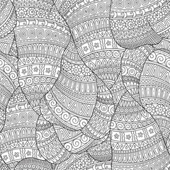 Fototapeta premium Hand-drawn seamless pattern of abstract geometric elements.