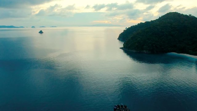 aerial view of nyaung oo phee island andaman sea myanmar at dawn