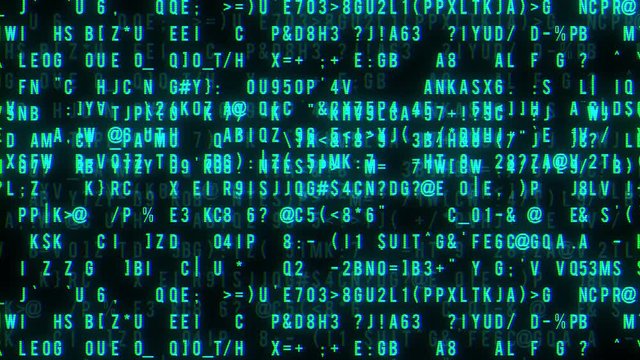 Abstract Animation Blue Digital Binary Data