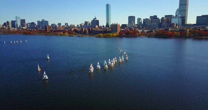 Charles River Aeiral with Boston Skyline