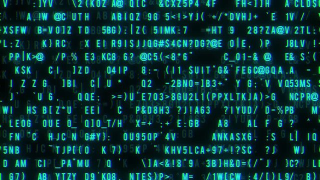 Abstract Animation Blue Digital Binary Data