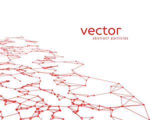 Vector background with red abstract particles.