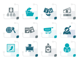 Stylized Business,  Management and office icons - vector icon set