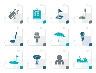Stylized golf and sport icons - vector icon set