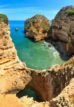 Atlantic rocky coast (Algarve, Portugal).