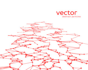 Obraz premium Vector background with red abstract particles.