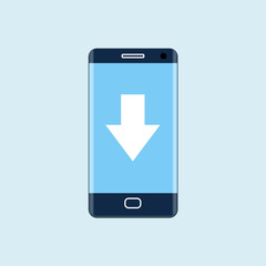 Download mobile app flat icon