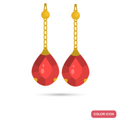 Rubi earrings color flat icon for web and mobile design