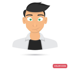 Men avatar icon in cartoon style for web and mobile design
