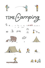 Camping elements illustration