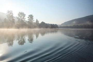 Lake Myczkowce / Lake Myczkowce is an artificial lake in the Bieszczady Mountains region in Poland.