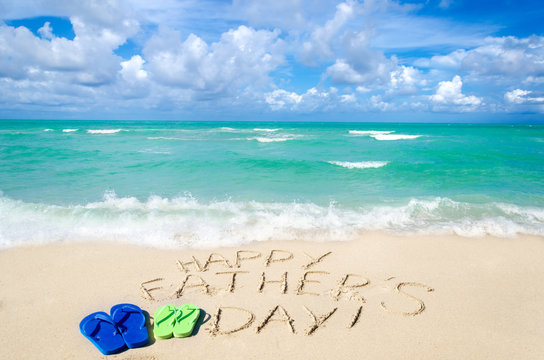 Happy father's day background on the Miami beach
