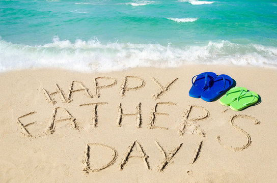Happy father's day background on the Miami beach