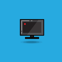 Vector illustration computer monitor. Computer monitor screen icon isolated