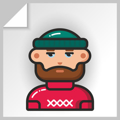 Cartoon male avatars- face icons. Vector Isolated flat colorful illustration.