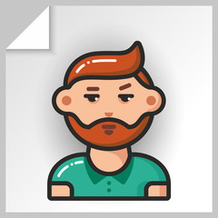 Cartoon male avatars- face icons. Vector Isolated flat colorful illustration.