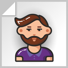 Cartoon male avatars- face icons. Vector Isolated flat colorful illustration.