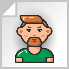 Cartoon male avatars- face icons. Vector Isolated flat colorful illustration.