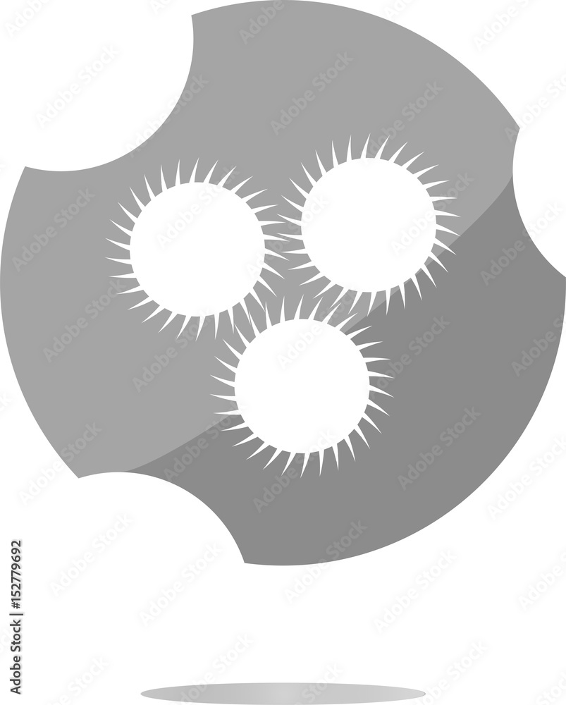 Poster empty white abstract circles on web button (icon) isolated on white