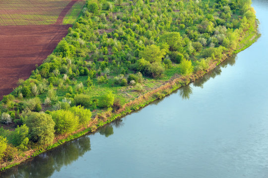 Spring Dnister river coast