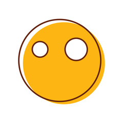 Crazy mouthless emoticon. Emoji smiley icon representing silence, muted, censorship, beeing caught off guard etc.