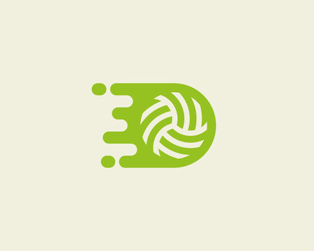 Fast moving ball logotype. Sport vector logo design.