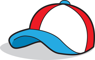 Cartoon illustration of a baseball cap.