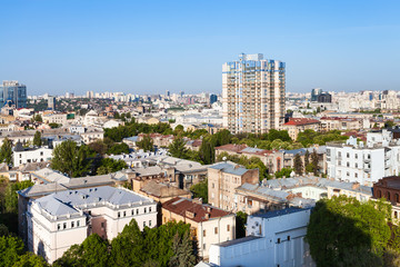 Fototapeta na wymiar urban houses in Kiev city in spring morning