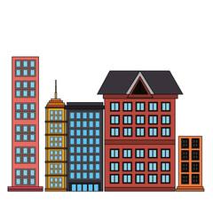 cityscape buildings isolated icon vector illustration design