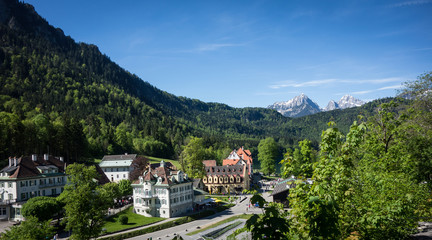 Fototapeta na wymiar The small village near Neuschwanstein Castle