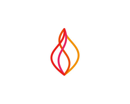 Abstract Fire Logo Symbol Design. Flame Line Vector Icon Logotype