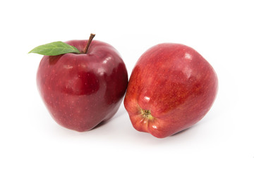 Red ripe apple isolated on white background