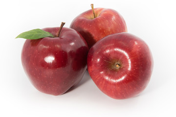 Red ripe apple isolated on white background