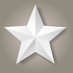 vector realistic paper star on grey background - 152787468