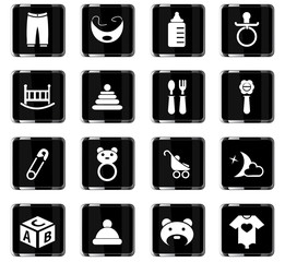 baby toys icon set