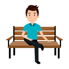 Fototapeta premium man sitting on park chair vector illustration design