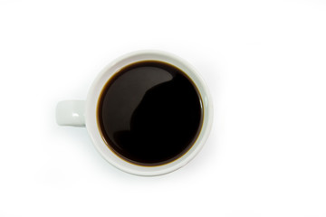 Fototapeta na wymiar Top view of a cup of coffee.