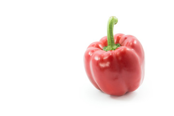 Red capsicum or sweet pepper isolated on white background