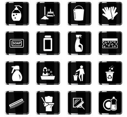 cleaning company icon set