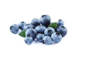 Tasty blueberries isolated on a white
