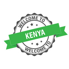 Welcome to Kenya stamp illustration