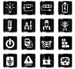 electricity icon set