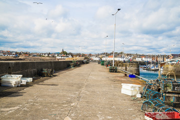 A view of the pier and harbour at Anstruther, Fife, East Neuk, Scotland
